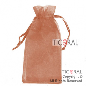 BOLSA MARRON ORGANZA 25X15CM HS2628-16 x 1